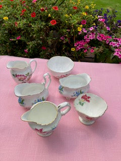 English Bone China Creamer and Sugar Bowl - small