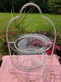 Silverplated Three-Tier Server with 3 Glass Plates