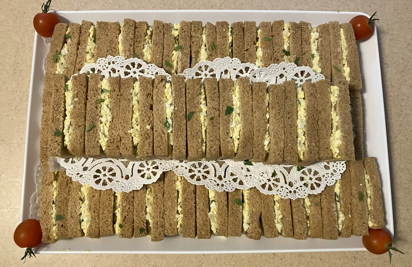 Large Afternoon Tea Sandwich Tray: serves up to 20 guests -(60 sandwiches)